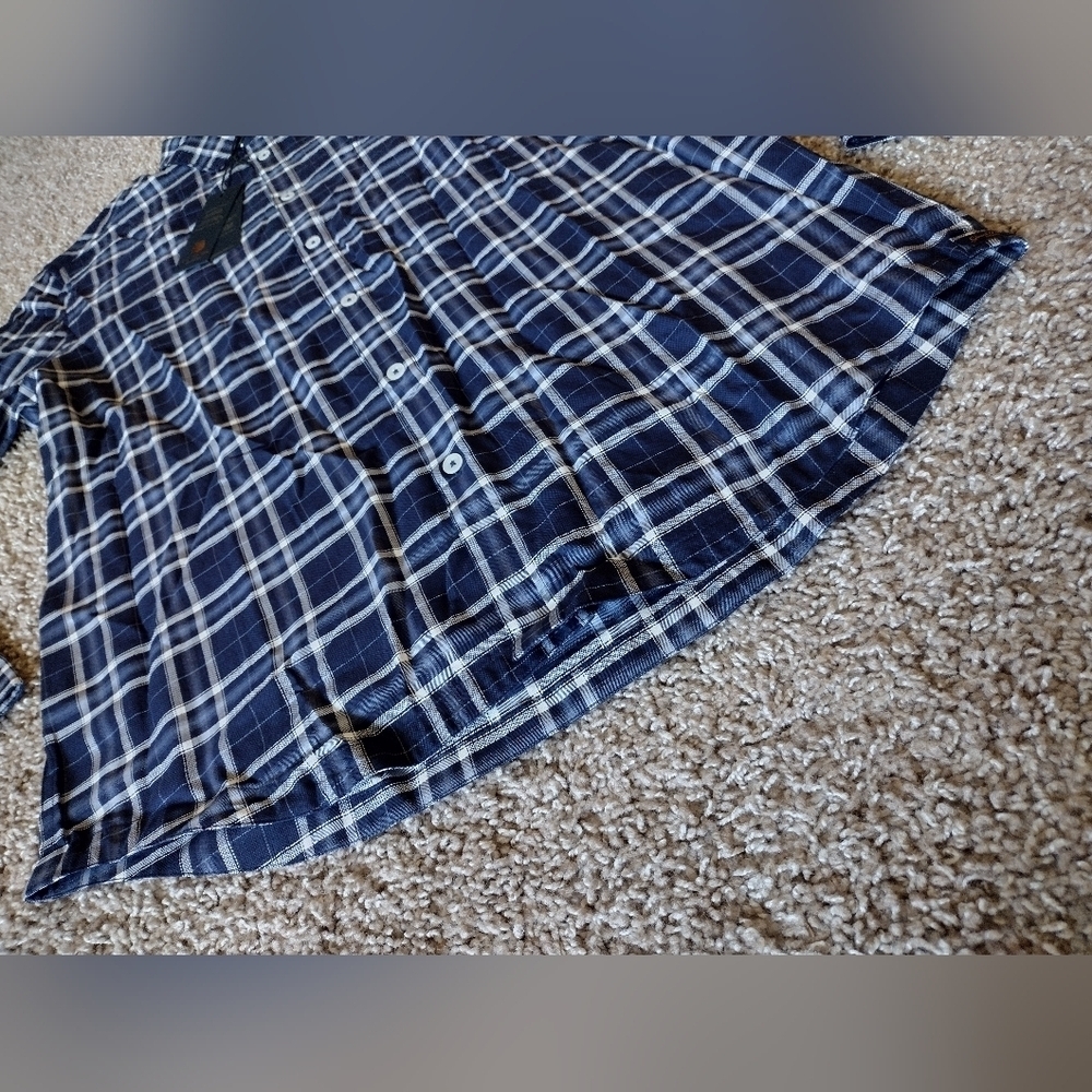 Good Man Brand Blue Plaid Long Sleeve Men's Button Down Shirt NWT - Picture 7 of 8